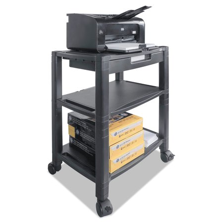 KANTEK Mobile Printer Stand, Three-Shelf, 20w x 13.25d x 24.5h, Black PS640